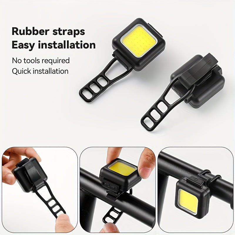 Mini Bike Headlight Taillight Set Strong Light Front Rear Lights Night Cycling