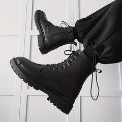 Men's Side Zip Combat Boots Casual Walking Shoes