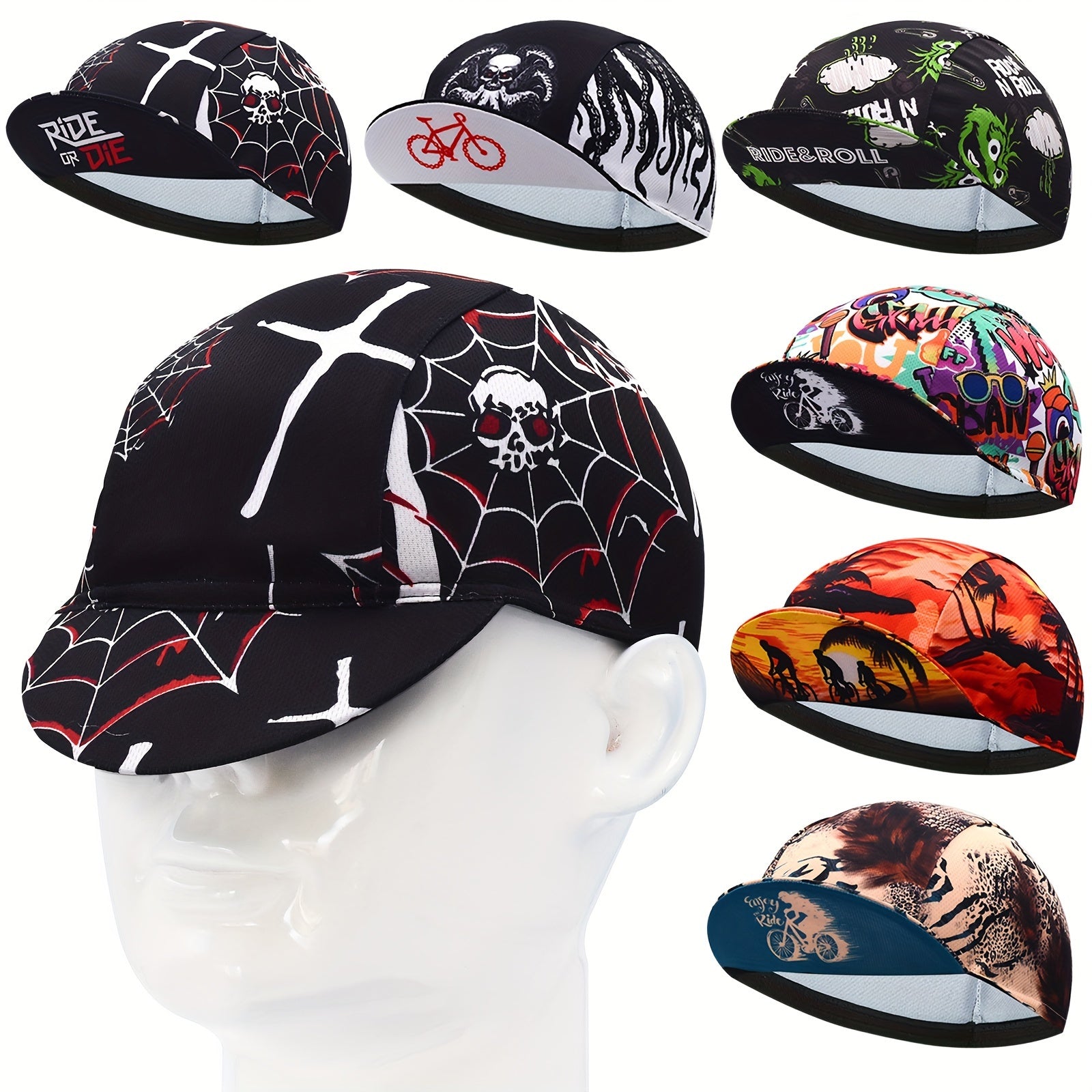 Skull Cycling Cap Mountain Road Cycling Cap Outdoor Sports Breathable