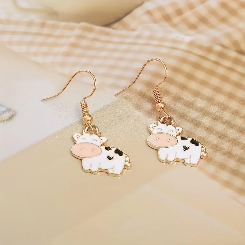 Cow Drop Earrings Gift for Girls Animal