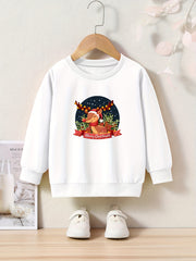 Lovely Reindeer In Christmas Night Crew Neck Sweatshirt