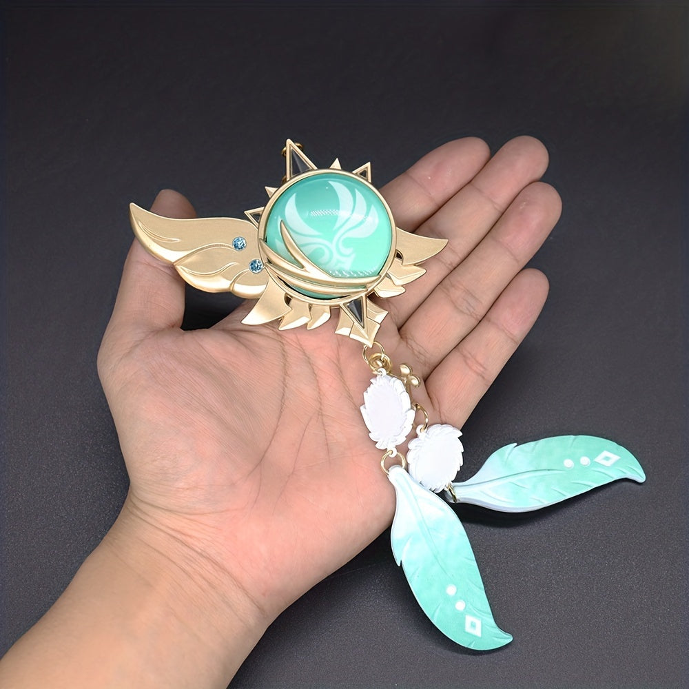 Anime Vision Keychain Green Metal Luminous Key Ring Backpack Pendant