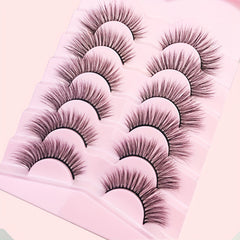 7 Pairs Faux Mink Cat Eye Wispy False Eyelashes