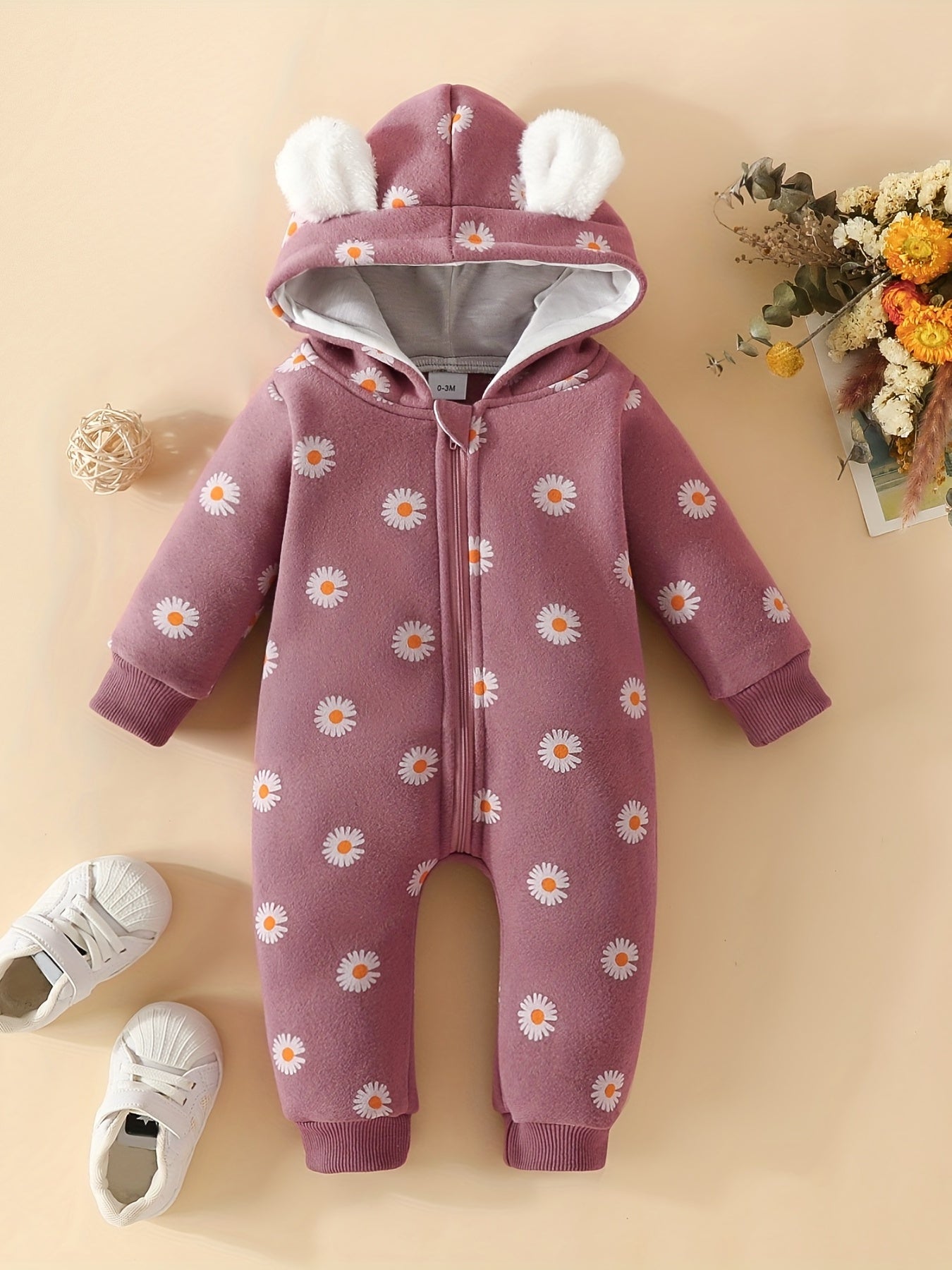 Baby Cow Hooded Sweatshirt Jumpsuit