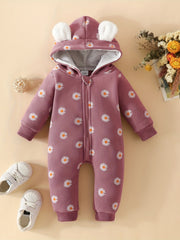 Baby Cow Hooded Sweatshirt Jumpsuit