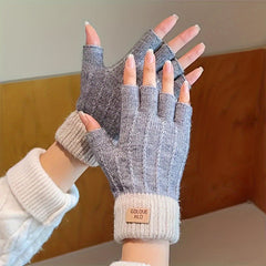 Meromibe Winter Warm Half Finger Gloves One Size Fits All