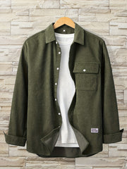 Men's Casual Long Sleeve Button Up Shirt With Pocket