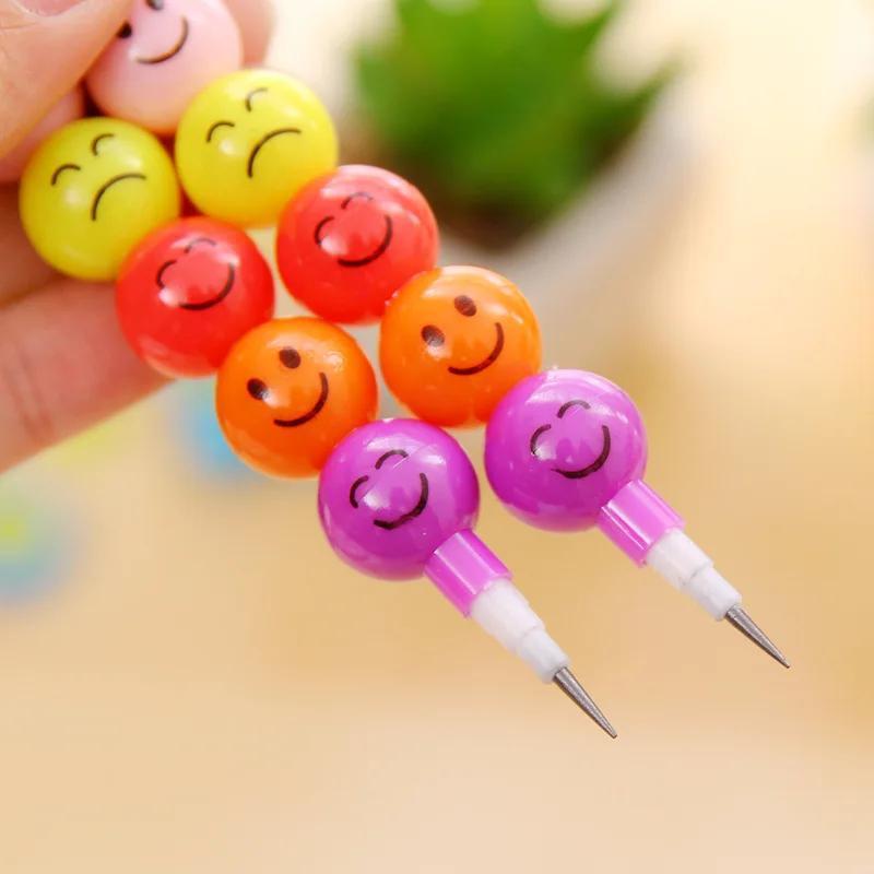 25pcs Colorful Pencil Cartoon Joyful Face Candy Gourd Pens