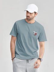 Retro Pattern Print Men's Graphic Crew Neck Active T shirt