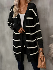 Women's Striped Long Sleeve Cardigan