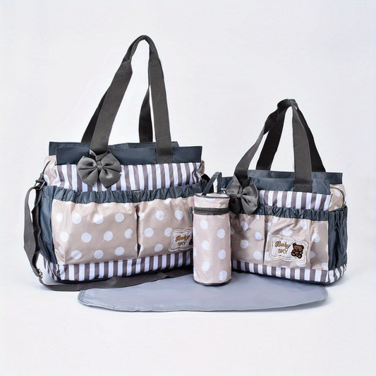 Large Polka Dot Mommy Bag - Four Piece Set