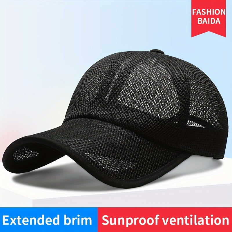 Men's Sunshade Mesh Baseball Cap Breathable Outdoor Fishing Hat