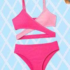 Girls Bikini Set Criss Cross Bathing Suit Two Piece Swimsuit