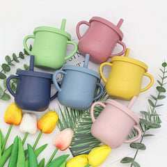 Silicone Training Cup for Toddler Soft Handle Shatterproof Sippy Cup