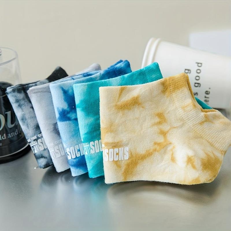 3 Pairs Tie Dye Short Socks Novelty & Funny Low Cut Sports Socks