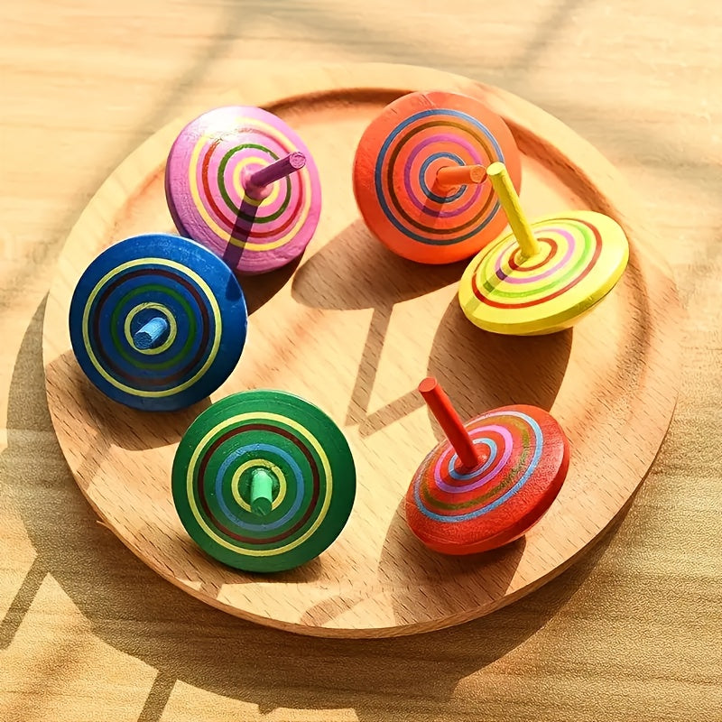 Colorful Wooden Hand Spinning Toy
