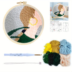 Mountain Pattern Punch Needle Starter Kit DIY Embroidery Kits With Instruction