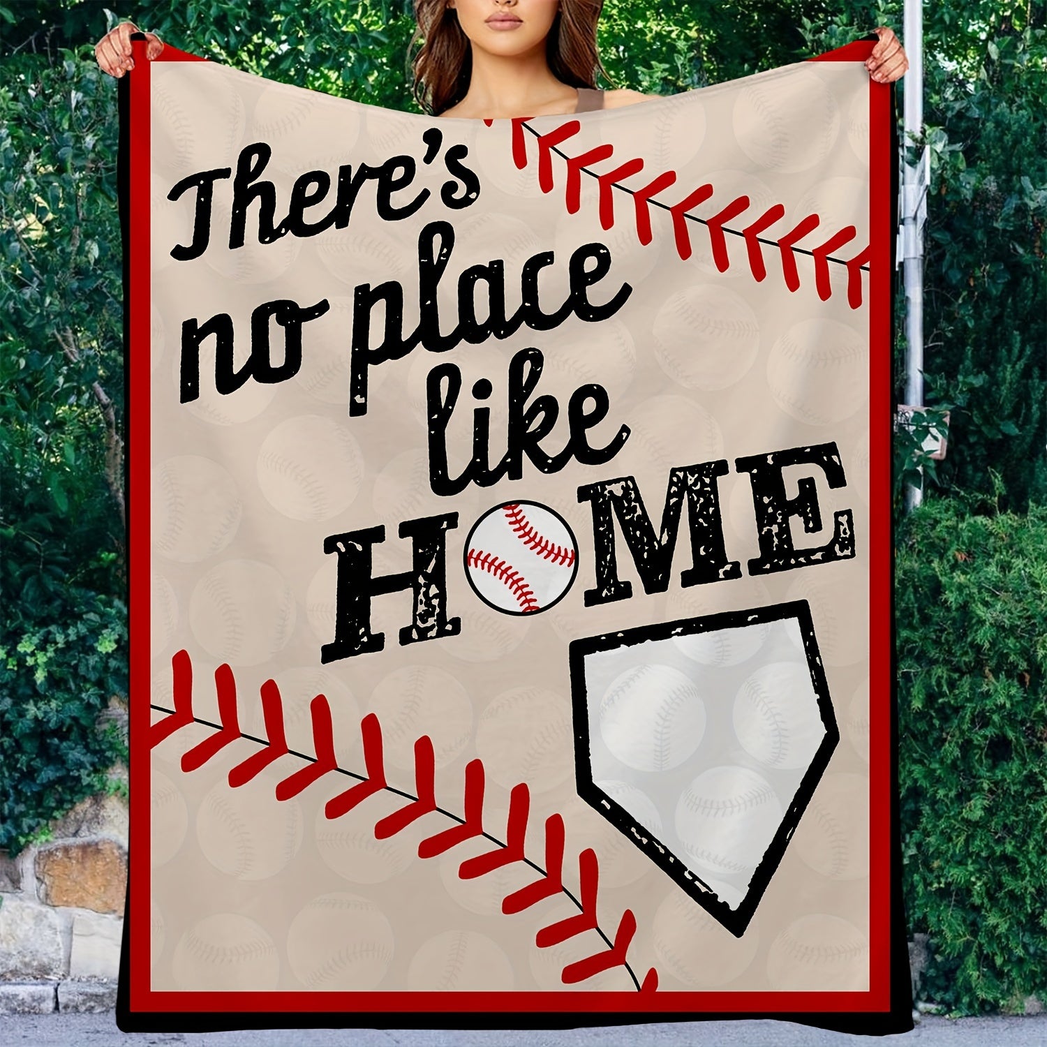Baseball Throw Blanket Soft Warm Lightweight Sofa Couch Chair Travel Outdoor