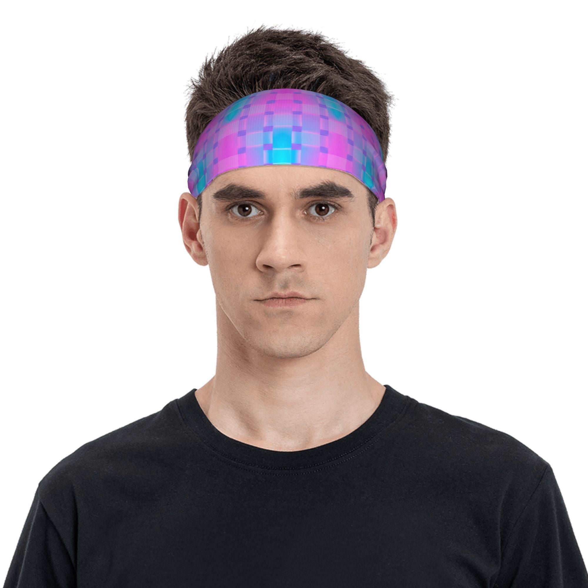 Men's Non Slip Workout Headband Pastel Purple Gradient Lightweight Hairband