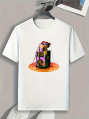 Loudspeaker Print Men's Graphic T-shirt for Summer