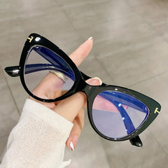 Light Blocking Glasses Womens Retro Cat Eye Clear Lens Computer Glasses