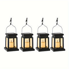 4pcs Outdoor Solar Lantern Hanging Candle Lamps Garden Decor Landscape Lighting
