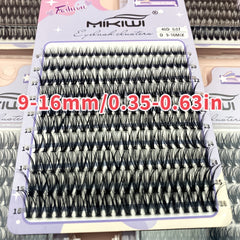 200Pcs 40D 12-16mm D Curl Cluster Lashes Soft&Natural False Eyelashes