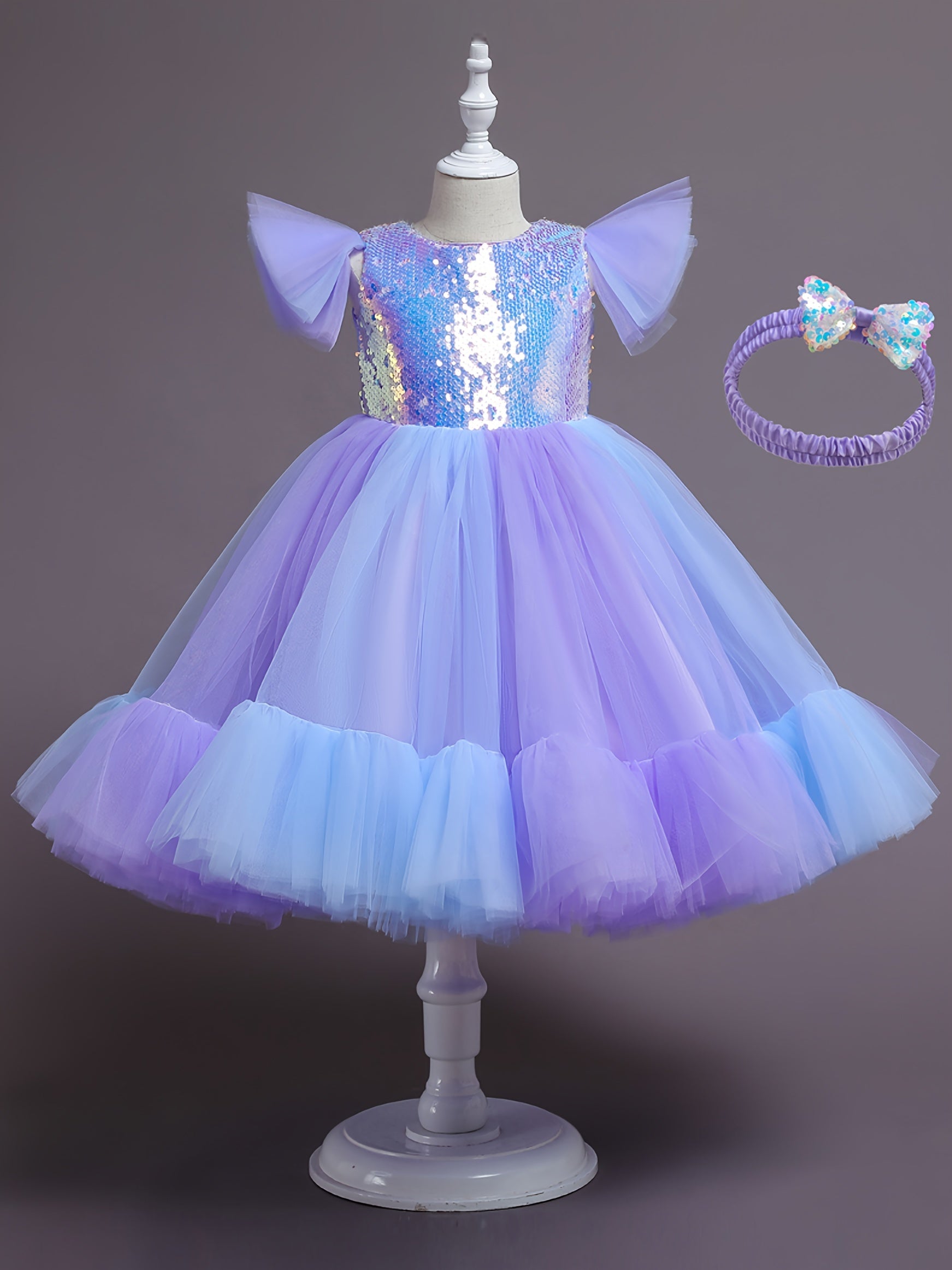 Sequin Fish Scales Princess Dress Fancy Dress Up Party Costume