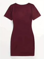 Heart Print Bodycon Dress Short Sleeve for Spring & Summer