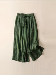 Casual Wide Leg Drawstring Pants for Women