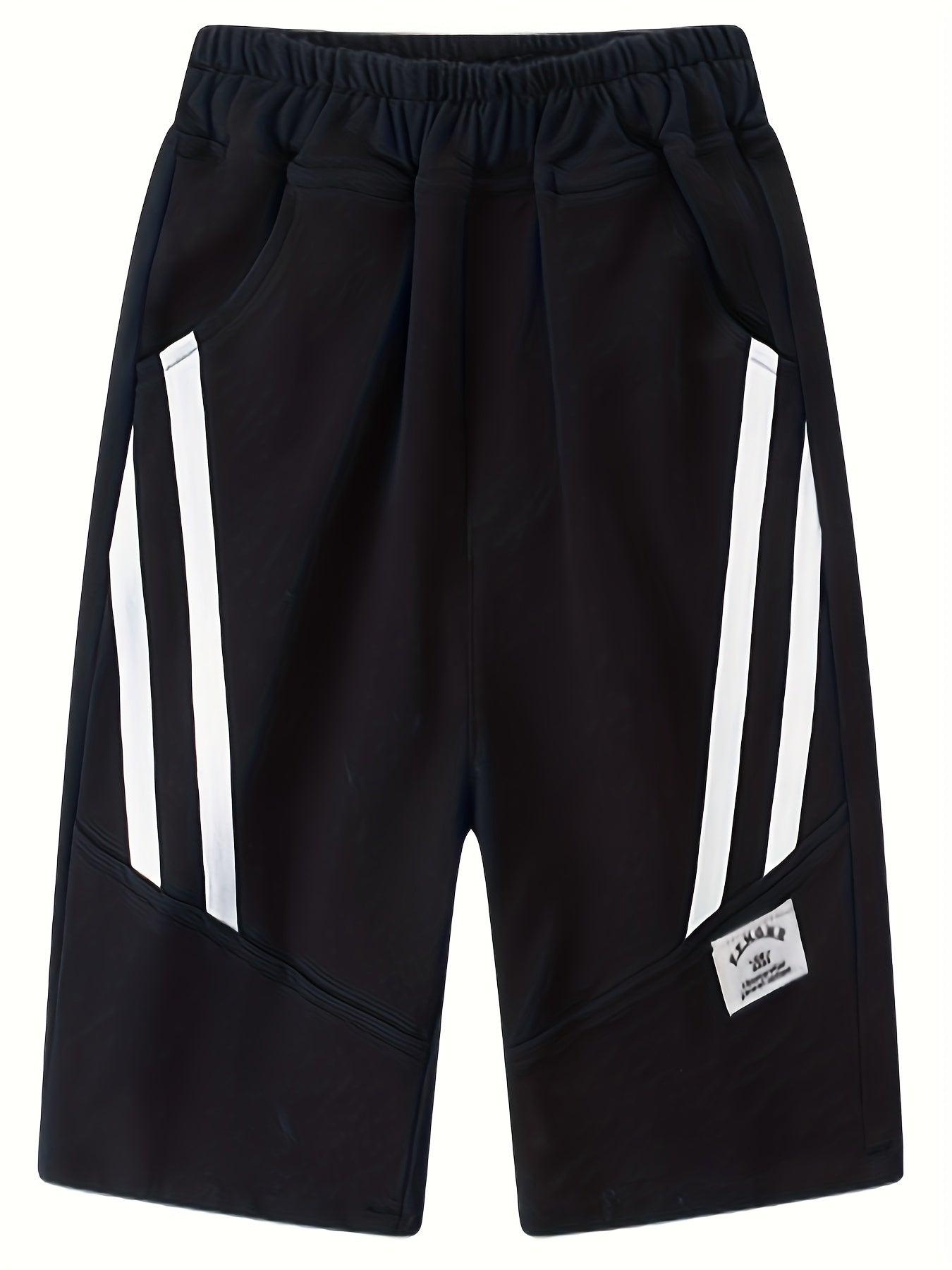 Boys Gym Stripe Workout Shorts Quick Dry Athletic Training with Pockets