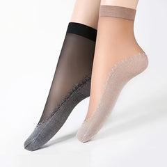 10 Pairs Thin Anti-snag Non-Slip Short Socks Women's Stockings