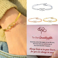 Granddaughter Infinity Symbol Bangle Bracelet with Cubic Zirconia