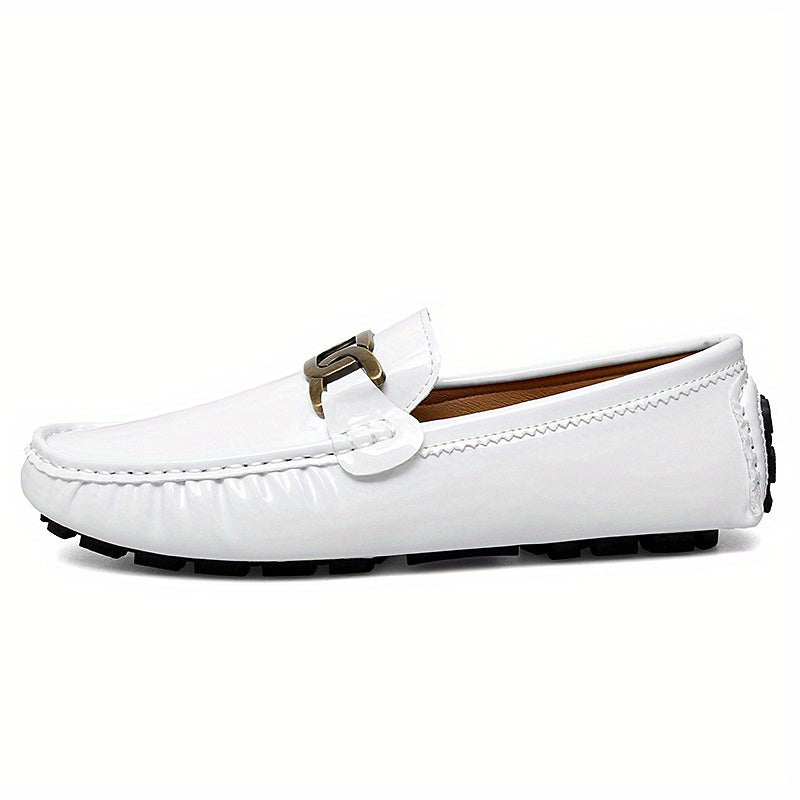 Men's Glossy Moccasin Loafer Shoes Non Slip Driving Shoes