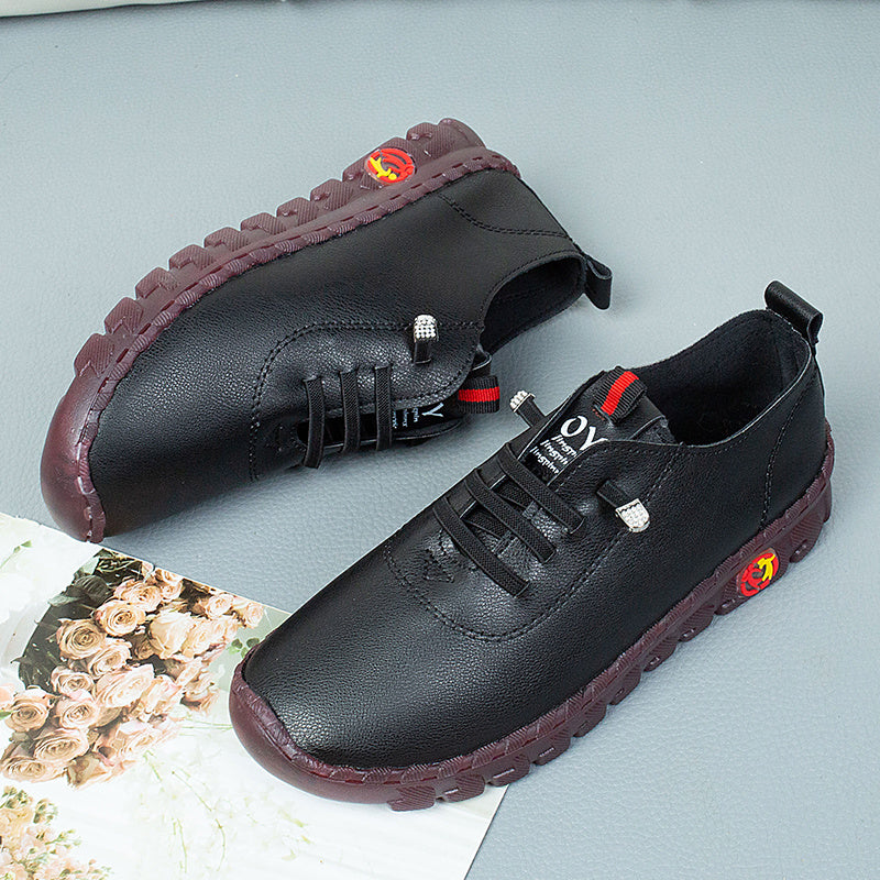 Women's Anti-slip Lace Up Flat Sneakers Comfy Round Toe Shoes