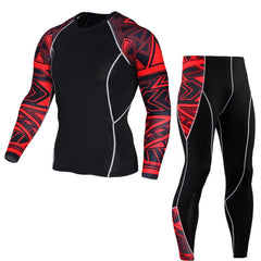 Quick Dry Men's Sports Suit Long Sleeve Fitness T Shirt