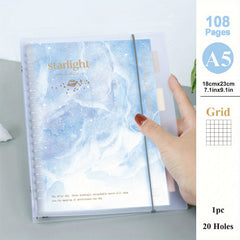 A5 B5 54 Sheets PP Multicolor Coil Loose leaf Notebook