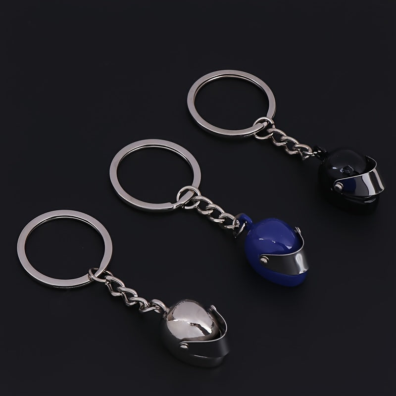 Motorcycle Bicycle Helmet Key Chain Keyring Gift For Men Boyfriend