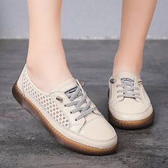 Hollow Out Flat Sneakers Lightweight Lace Up Soft sole Shoes