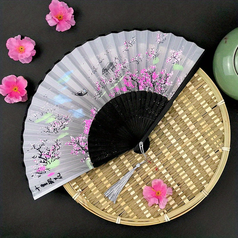 Elegant Floral Folding Hand Fan for Weddings and Parties