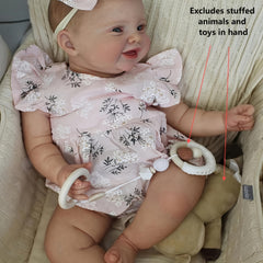 Huge Baby Reborn Baby Doll Kodi Bear Girl Doll Lifelike 3D Painted Skin