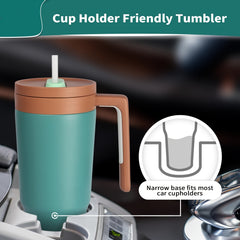 1200ml Travel Water Bottle With Handle Leakproof Lid Stainless Steel Tumbler