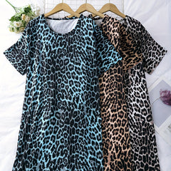 3 Pack Plus Size Leopard Print Nightdress Set