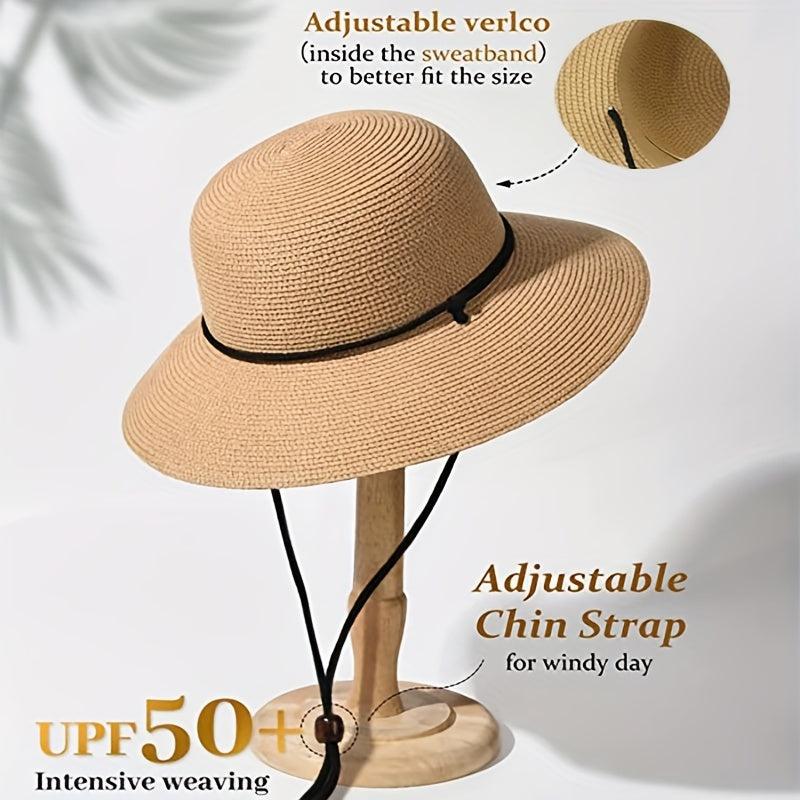 Women's Straw Sun Hat Wide Brim UV Protection