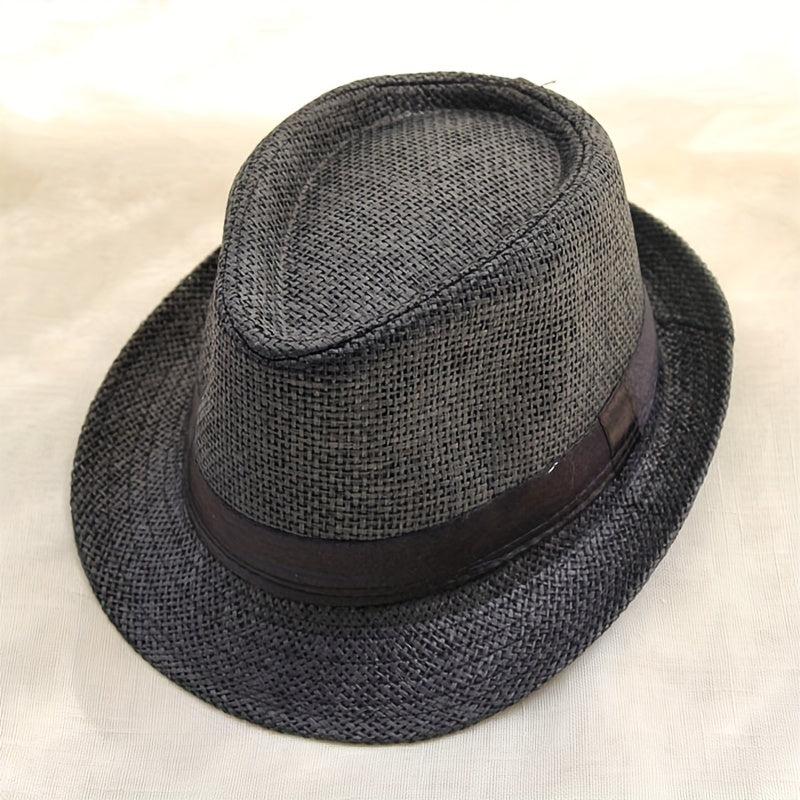 Cuffed Straw Hat Outdoor Sunshade Casual Top Hat