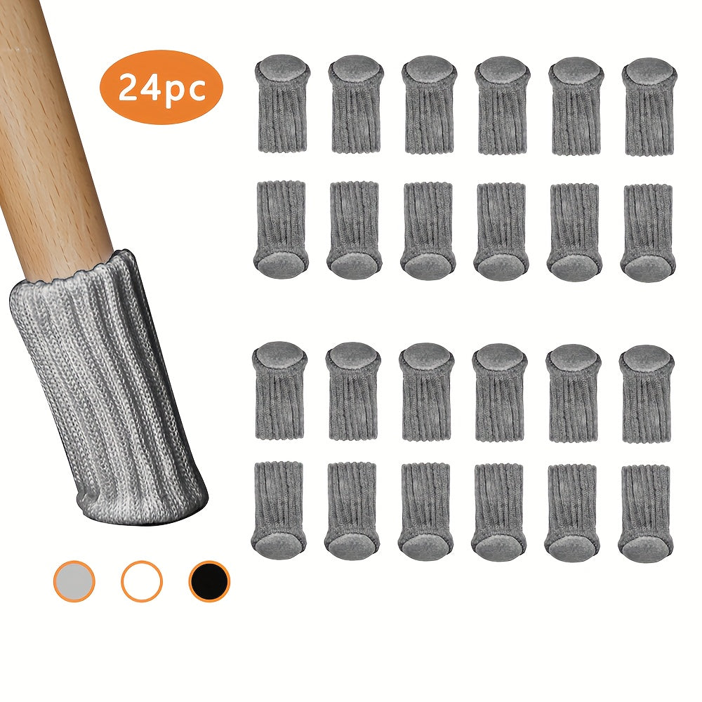 24pcs Chair Leg Protectors Knitted Furniture Socks Floor Protector Anti-slip