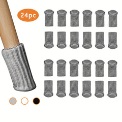 24pcs Chair Leg Protectors Knitted Furniture Socks Floor Protector Anti-slip
