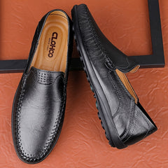 CLOHOO Customizable Leather Loafer Shoes for Men