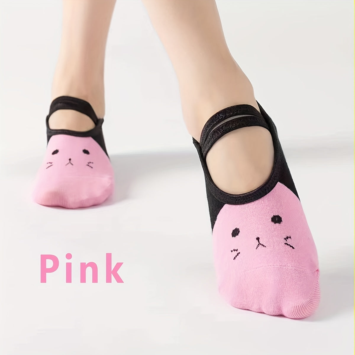 Cartoon Cat Print Ankle Socks for Women