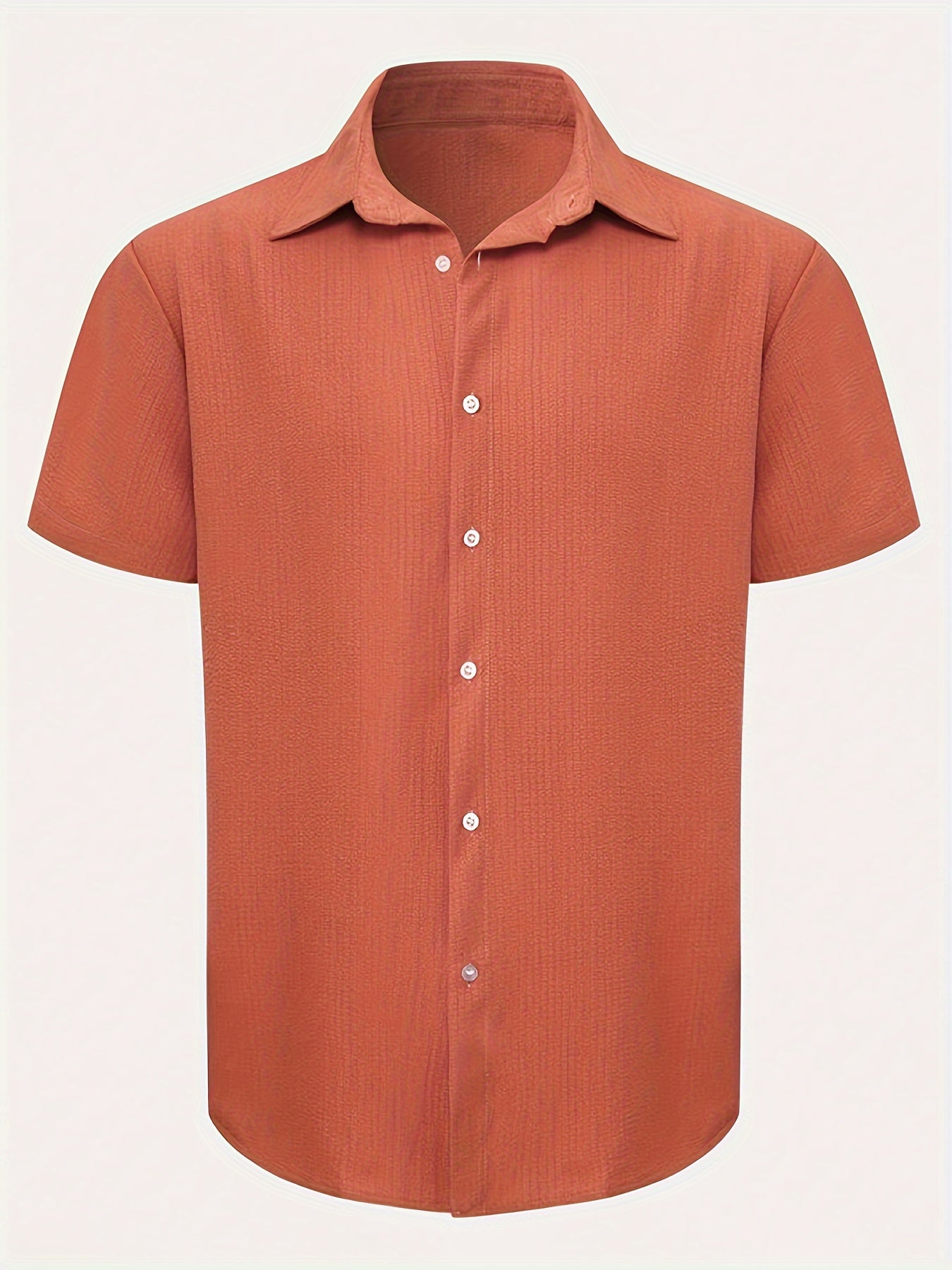 Men's Solid Short Sleeve Shirt for Summer